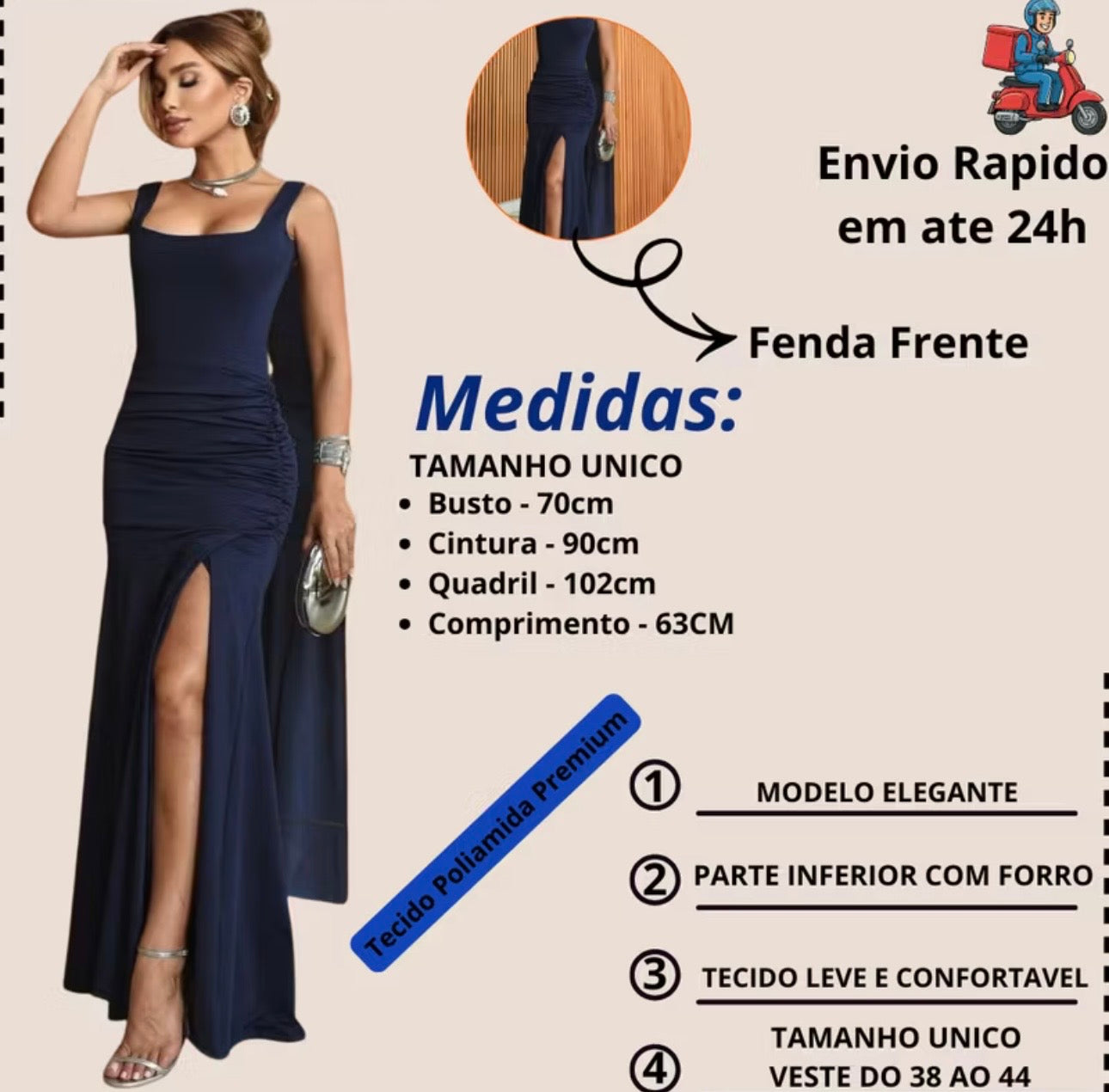 Vestido Júlia drapeado