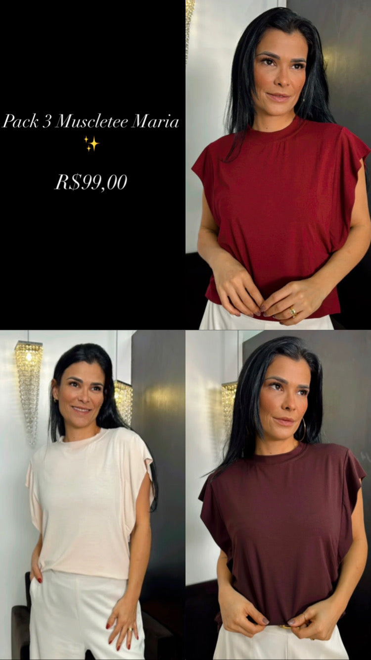 Pack Três Muscletee Maria