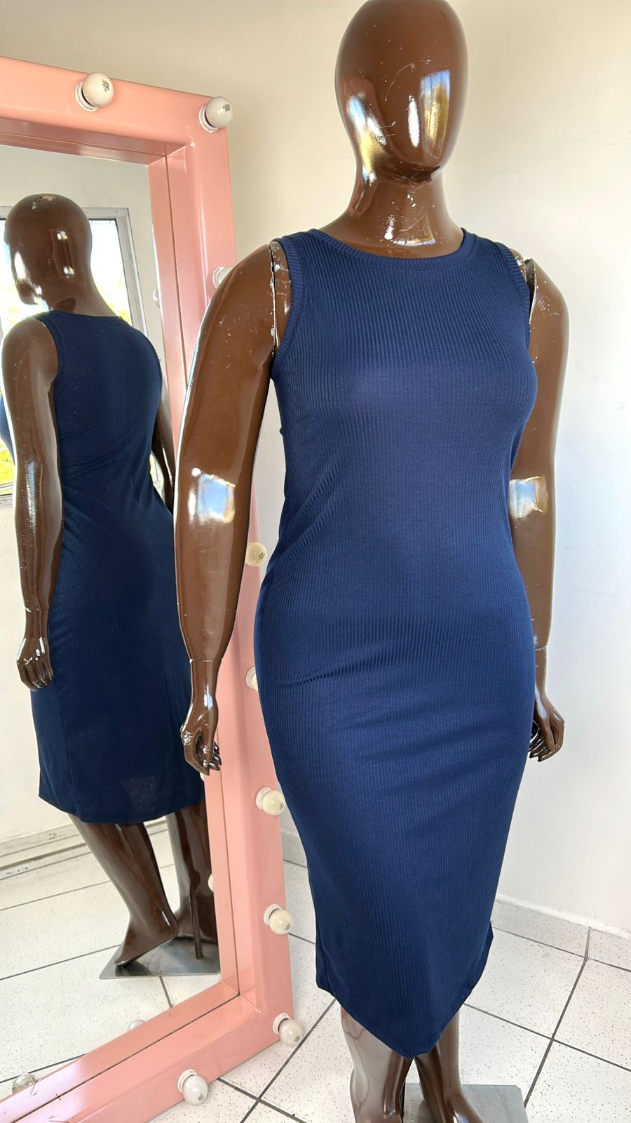 Vestido Canelado Plus