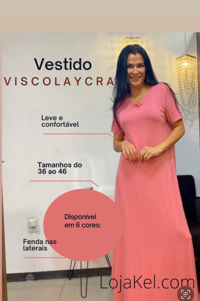 Vestido Longo viscolaycra