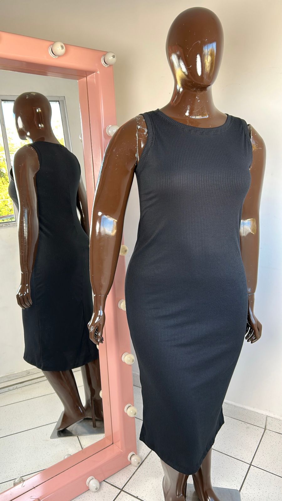 Vestido Canelado Plus