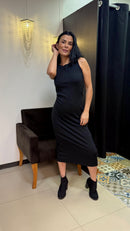 Vestido Canelado Midi