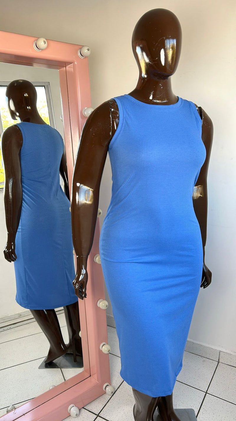 Vestido Canelado Plus