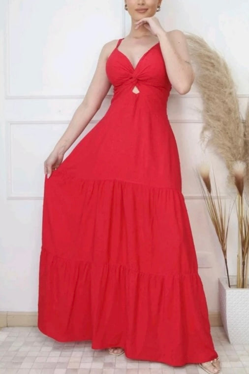 Vestido longo viscolinho